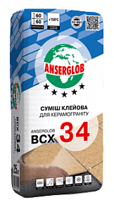Anserglob BCX-34 Клей для керамогранита, 25кг