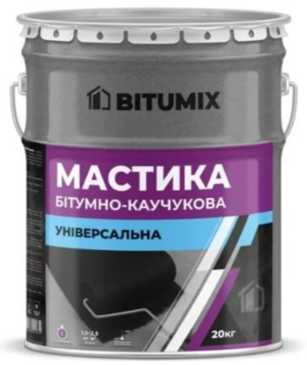 Мастика битумная каучуковая МБК  универсальная BITUMIX,  20кг